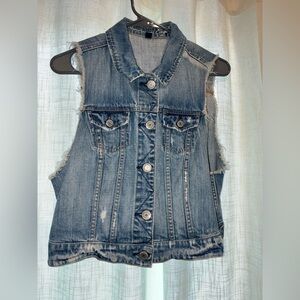 American Eagle Outfitters Blue Denim Vest